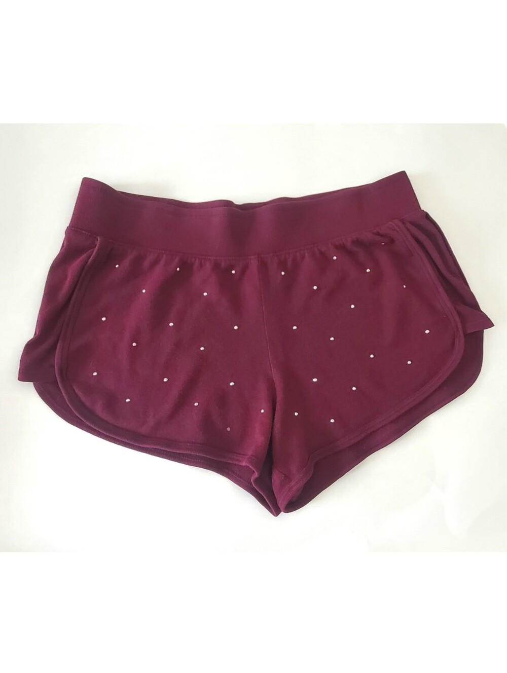 Victoria's Secret Burgundy Bling Rhinestone Micro Shorts S Booty Shorts Y2K